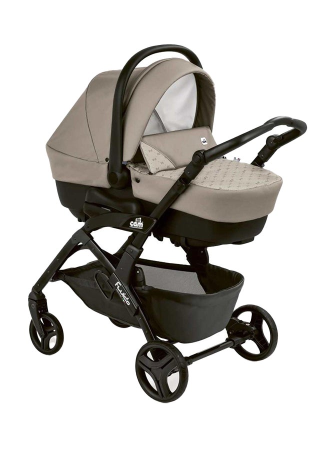 Cam نظام سفر فلويدو إيزي بيبي - بني، مسند ظهر قابل للتعديل في 3 أوضاع، من عمر 0 إلى 4 سنوات، 22 كجم، حزام أمان بخمس نقاط، قائم بذاته عند طيه، صنع في إيطاليا - Image 1