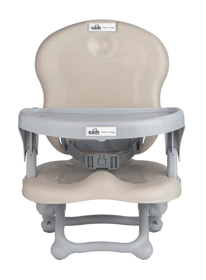 cam Smarty Booster Baby Feeding Chair, Snack Seat, Smart Pop, Portable, Booster Seat With Tray Eating, Dinning Lightweight, Compact Fold, Travel, Camping - Cream  - Image 2