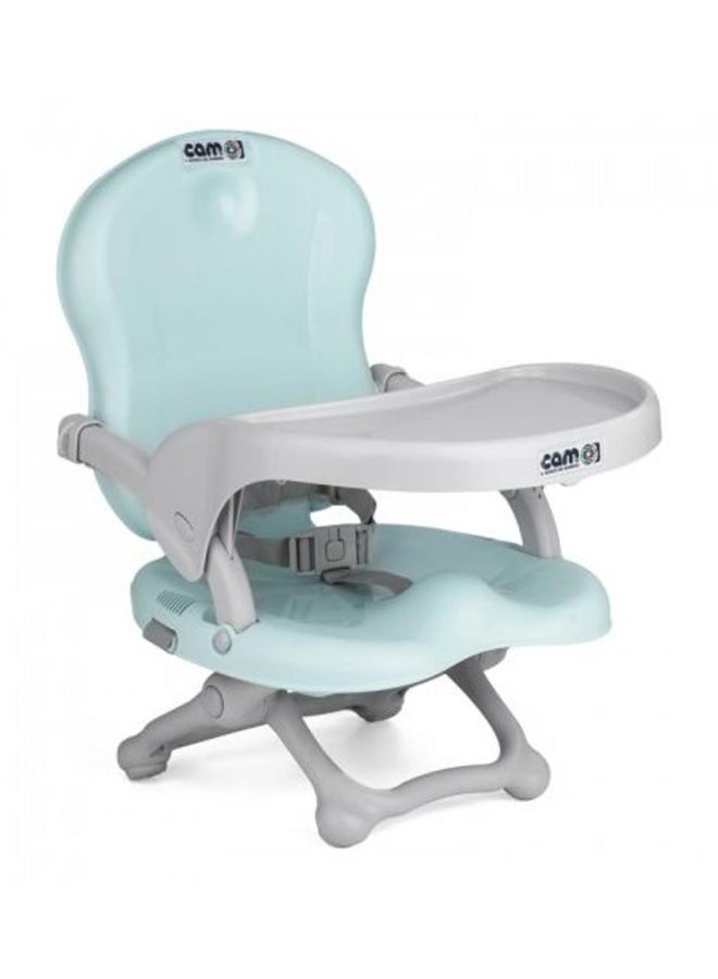 cam Smarty Booster Baby Feeding Chair, Snack Seat, Smart Pop, Portable, Booster Seat With Tray Eating, Dinning Lightweight, Compact Fold, Travel, Camping - Light Blue  - Image 1
