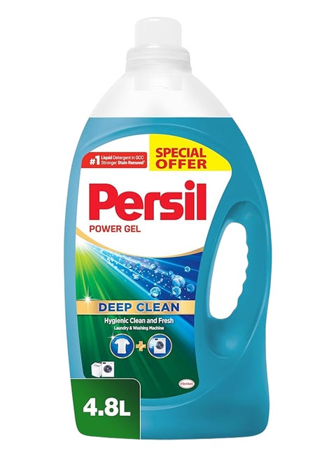 Power Gel Liquid Laundry Detergent With Deep Clean Technology Blue 4.8Liters