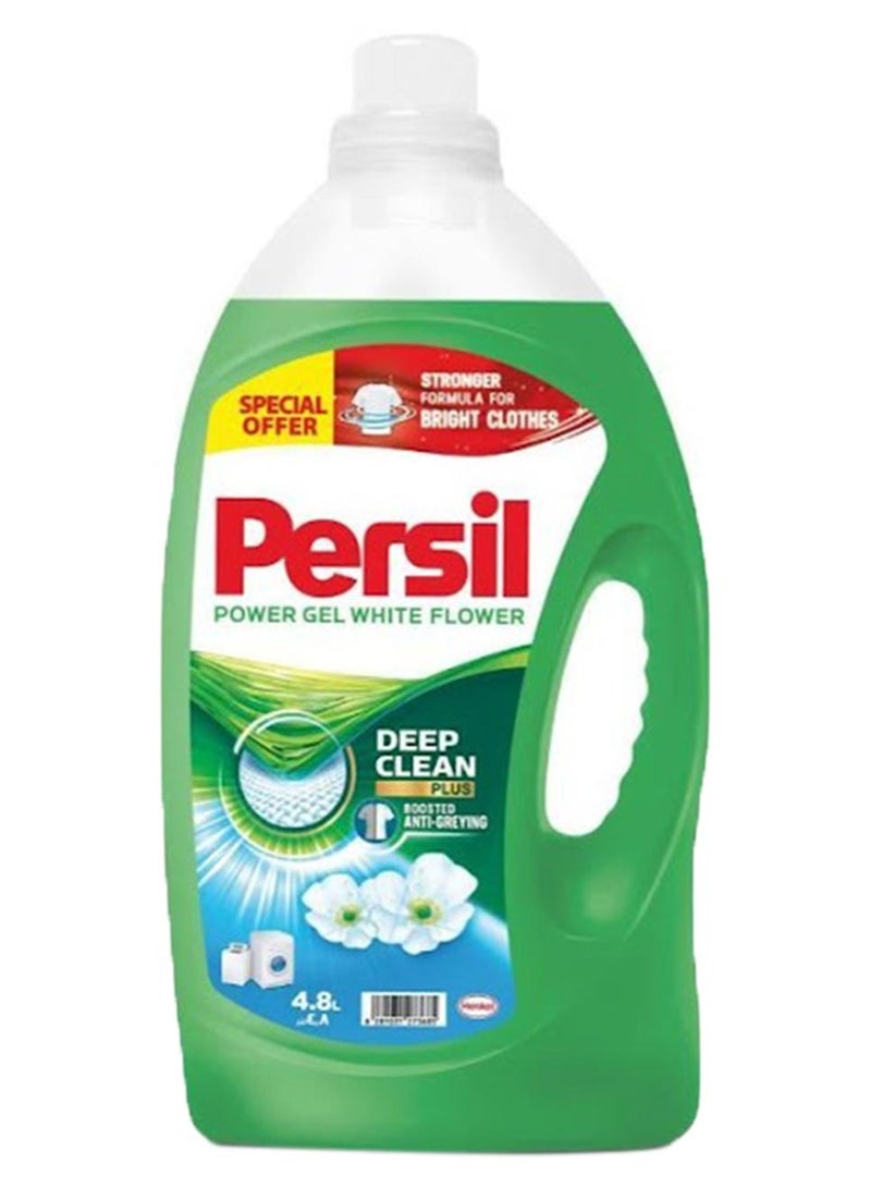 Persil Power Gel Liquid Laundry Detergent With Deep Clean Technology White Flower 4.8Liters - Image 1