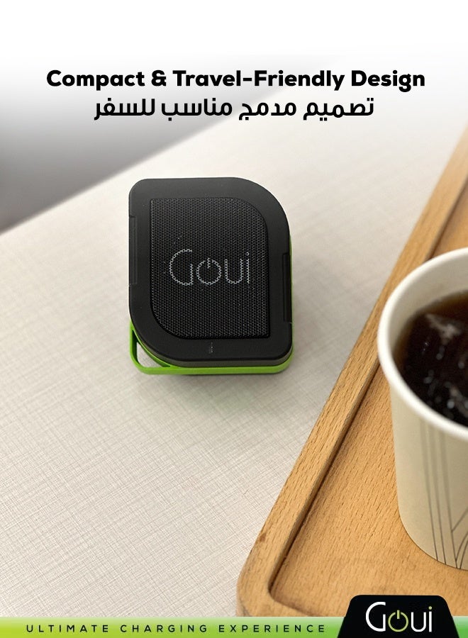 Goui Buyuni 3-in-1 Power Bank (5200mAh) + Bluetooth Speaker + Wall Charger – Portable and Multifunctional Charging & Audio Solution - Black/Green Black/Green - Image 2