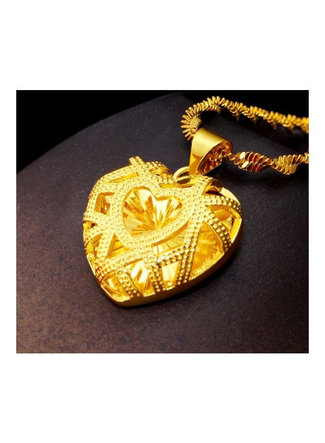 Beauenty 24 Karat Gold Heart Shape Pendant Necklace - Image 4