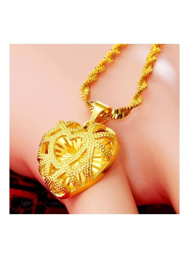 Beauenty 24 Karat Gold Heart Shape Pendant Necklace - Image 3