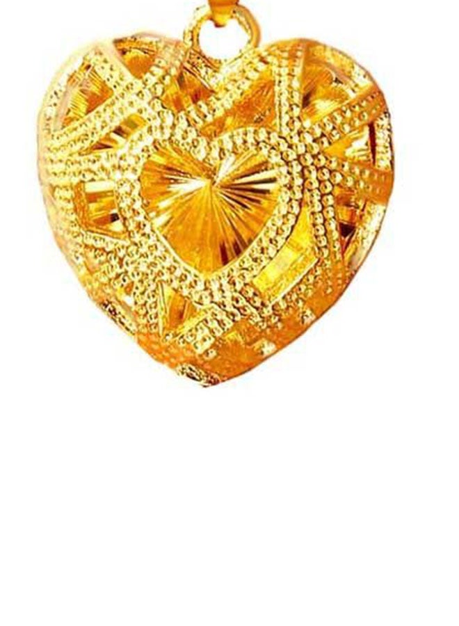 Beauenty 24 Karat Gold Heart Shape Pendant Necklace - Image 5