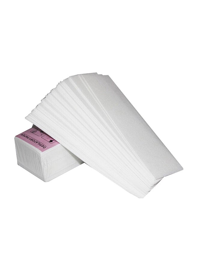 شرائح غير منسوجة لإزالة الشعر بالشمع من 100 قطعة أبيض