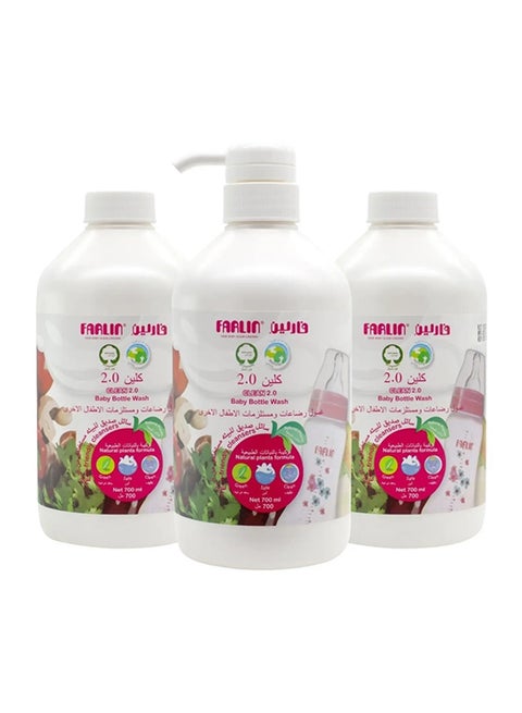 Pack Of 3 Eco Friendly Clean 2.0 Baby Bottle Wash Liquid - 3 X 700 ML