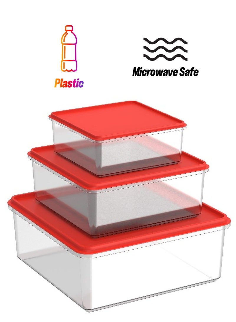 Cosmoplast EZY Food Storage Containers Pack Red  - Image 1