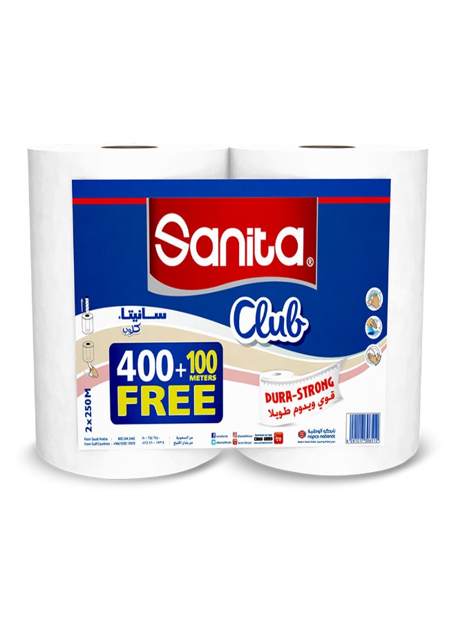 Sanita Maxi Roll 6 Roll 400+100M White 250meter  - Image 1