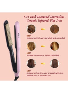 REBUNE Professional Ceramic Hair Straightener Pink/Gold 150grams  - Image 4