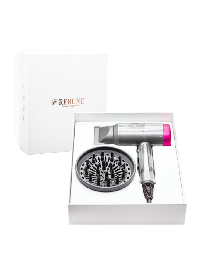 REBUNE - 2-Piece Maysam Hair Dryer Set Grey/Pink - Image 1