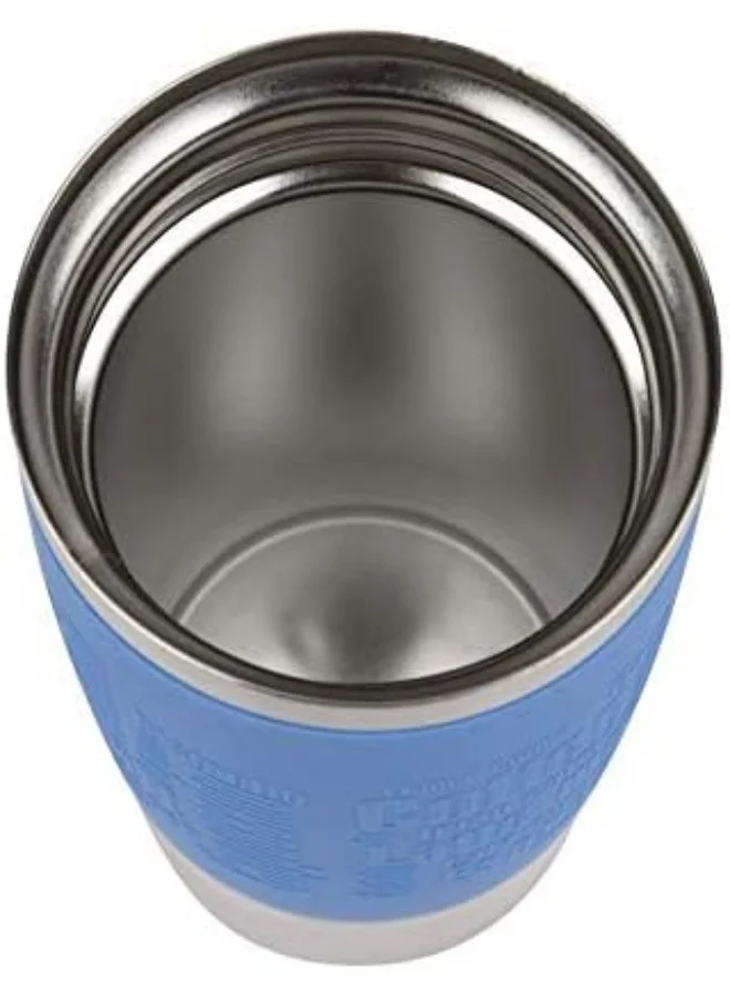 Tefal TEFAL Travel Mug | 0.36 L | Light Blue | 100% Leak-Proof Thermal Mug | Double-Walled Vacuum Insulation | Hot & Cold Drinks | 360° Drinking | Easy to Open | Dishwasher-Safe| 2 Years Warranty | K3086114 Black/Silver/Blue