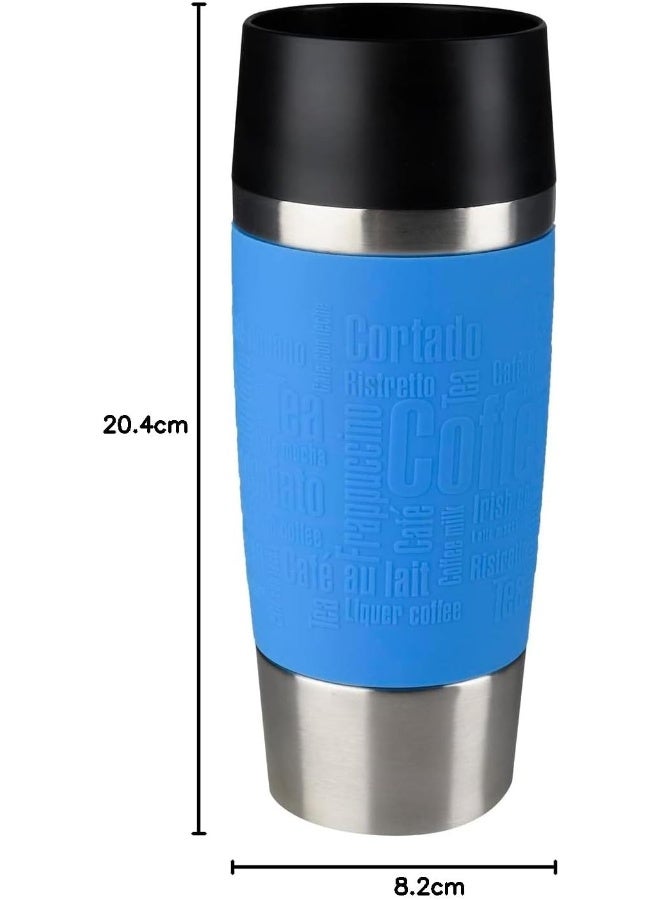 Tefal - TEFAL Travel Mug | 0.36 L | Light Blue | 100% Leak-Proof Thermal Mug | Double-Walled Vacuum Insulation | Hot & Cold Drinks | 360° Drinking | Easy to Open | Dishwasher-Safe| 2 Years Warranty | K3086114 Black/Silver/Blue - Image 1