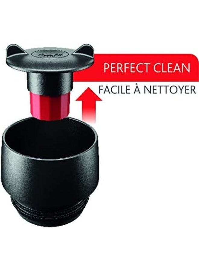 Tefal - TEFAL Travel Mug | 0.36 L | Light Blue | 100% Leak-Proof Thermal Mug | Double-Walled Vacuum Insulation | Hot & Cold Drinks | 360° Drinking | Easy to Open | Dishwasher-Safe| 2 Years Warranty | K3086114 Black/Silver/Blue - Image 1