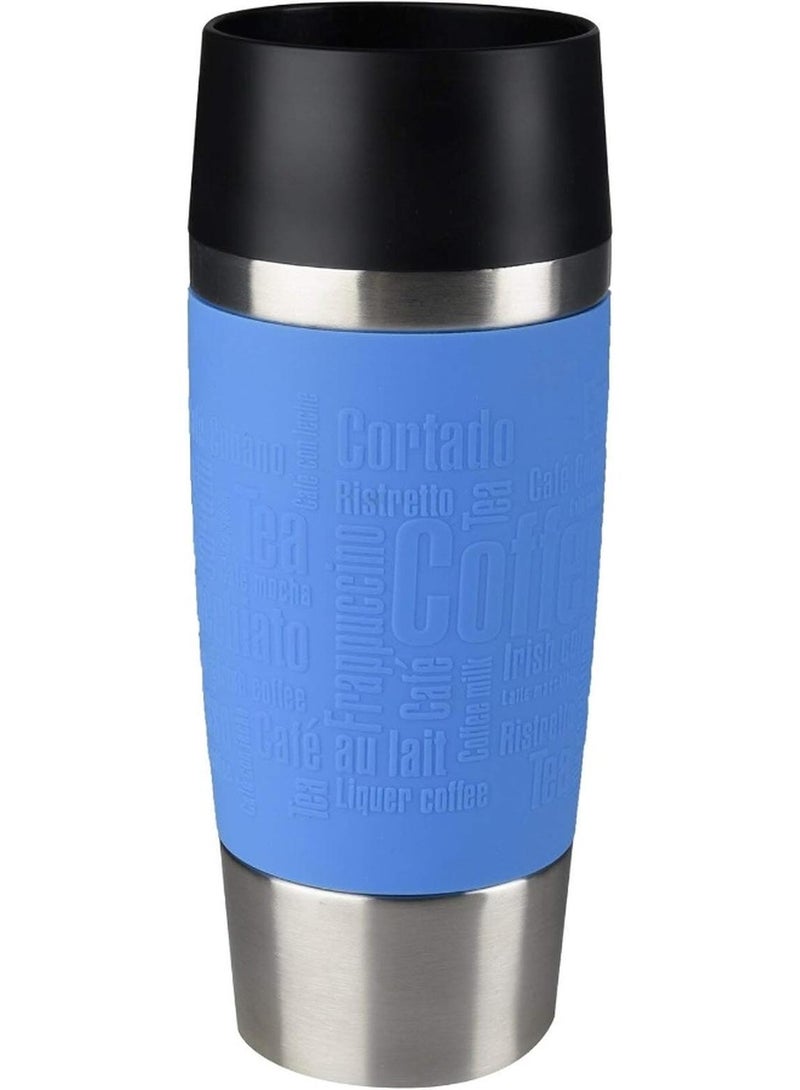 Tefal TEFAL Travel Mug | 0.36 L | Light Blue | 100% Leak-Proof Thermal Mug | Double-Walled Vacuum Insulation | Hot & Cold Drinks | 360° Drinking | Easy to Open | Dishwasher-Safe| 2 Years Warranty | K3086114 Black/Silver/Blue - Image 1