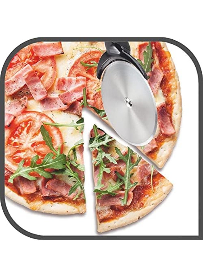 Tefal - TEFAL Comfort Pizza Cutter | Kitcken Tool | High-Heat Resistance | Scratch-Free for Cookware | Dishwasher-Safe | Ergonomic Design | Black | Stainless Steel | 2 Years Warranty | K1291114 Silver/Black 26x11x3cm - Image 1
