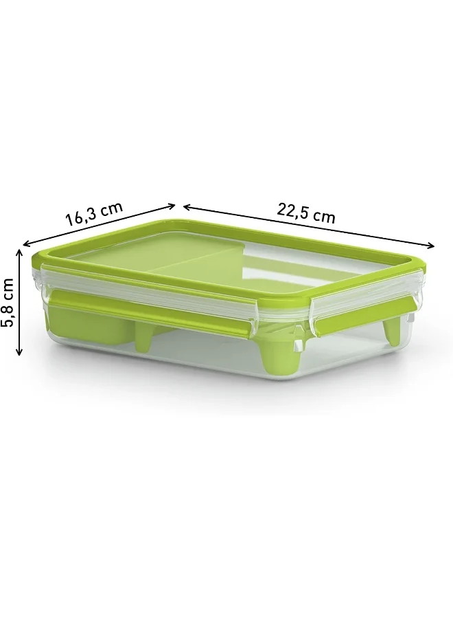 Tefal Masterseal Food Keeper Brunch Box Green/Clear 1.2Liters