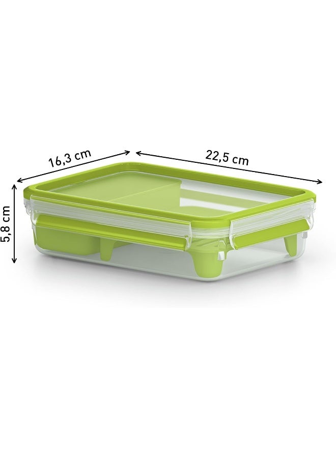 Masterseal Food Keeper Brunch Box Green/Clear 1.2Liters