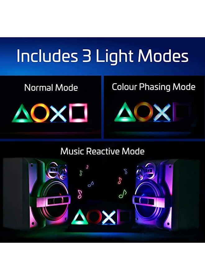 Generic - Icons Light Playstation For PS4 PS5, 3 Light Modes - Music Reactive Game Room Lighting,Acrylic  Eco-Friendly BDP Breakdown Plastic, Perfect for Home, Office and Bedrooms Red/Purple/Green 14inch - Image 1