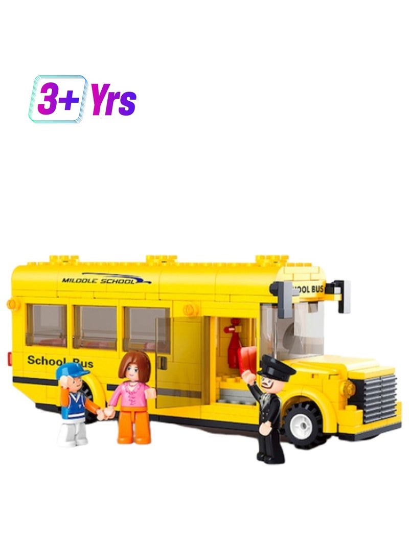 Beauenty YPZ5833 Mini School Bus Building Blocks Toy 3+ Years  - Image 1