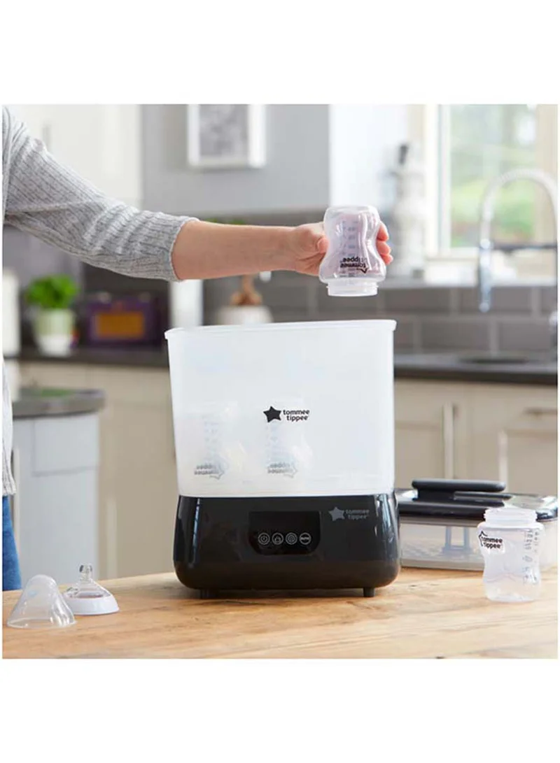 tommee tippee Advanced Electric Steam Steriliser And Dryer, Black, Upto 6 Bottles, 3 Different Functions