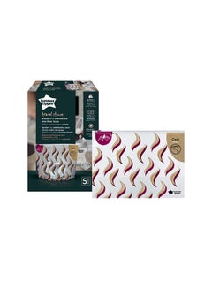 Travel and Microwave Steriliser Bags, Pack Of 5 - Clear/Red/Beige