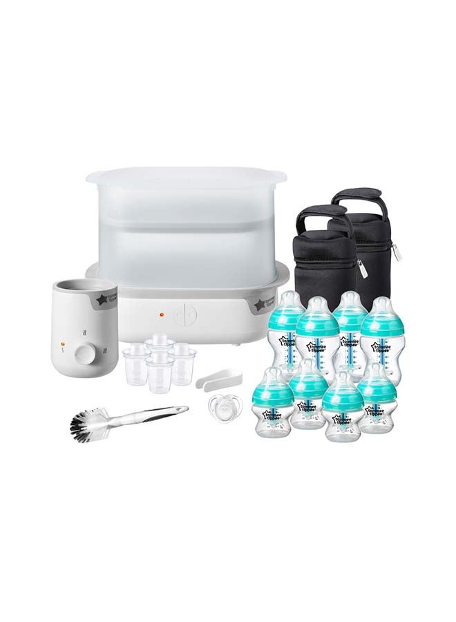 tommee tippee - Complete Feeding Set, Super-Steam Electric Steriliser, Baby Bottle And Food Warmer, Baby Bottles And Accessories, Blue - Image 1