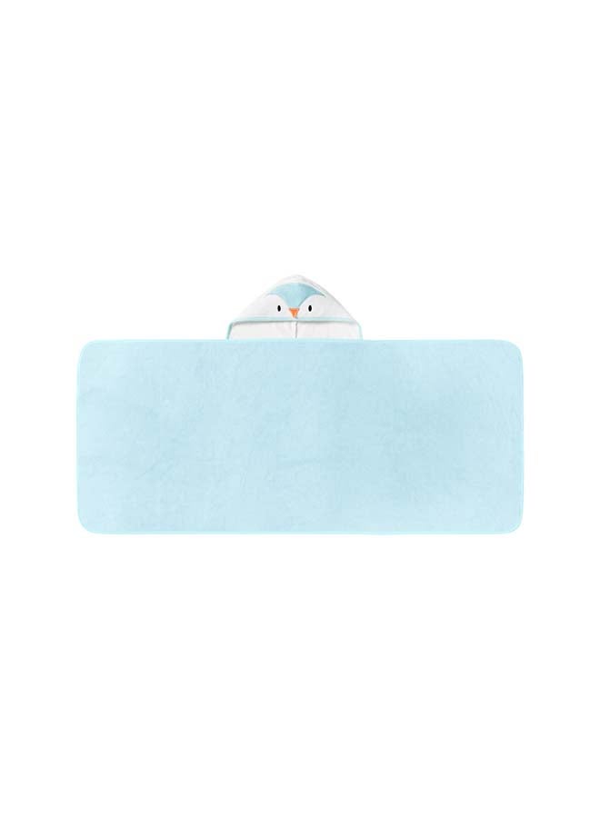 tommee tippee - Splashtime Hug ‘n’ Dry Hooded Towel, Highly Absorbent And Super SOft MicrOfibre Material, Hypoallergenic, 6-48m, Percy the Penguin GrOfriend, Blue - Image 1