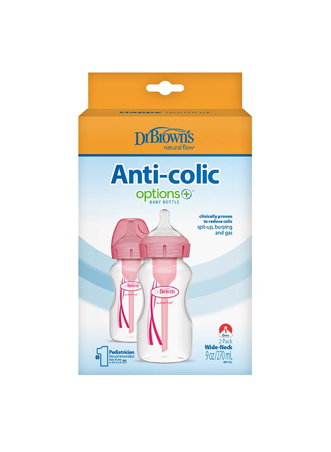 9 Oz/270 Ml Anti-Colic Pp W-N Options+ Bottle, Pink, 2-Pack - pnsku/N36339043A/45/_/1696510961/57660e64-1fd0-49bf-871a-0601ecf7527c