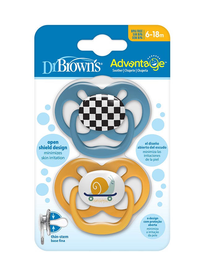 Dr. Brown’s Advantage Stage 2 Pacifier, 6-18 Months, Pack Of 2 - Assorted  - Image 3