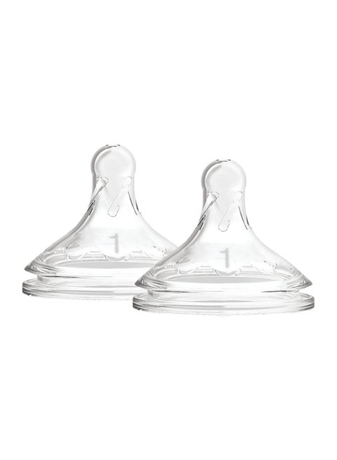 Level 1 Silicone W-N Options+ Anti-Colic Nipple, 2-Pack