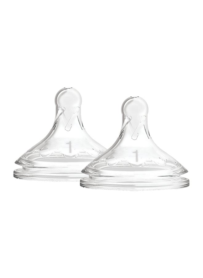 Dr. Brown’s - Level 1 Silicone W-N Options+ Anti-Colic Nipple, 2-Pack - Image 1