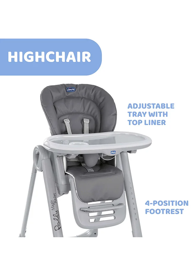 Chicco Polly Magic Relax Highchair 0M-3Y, Graphite