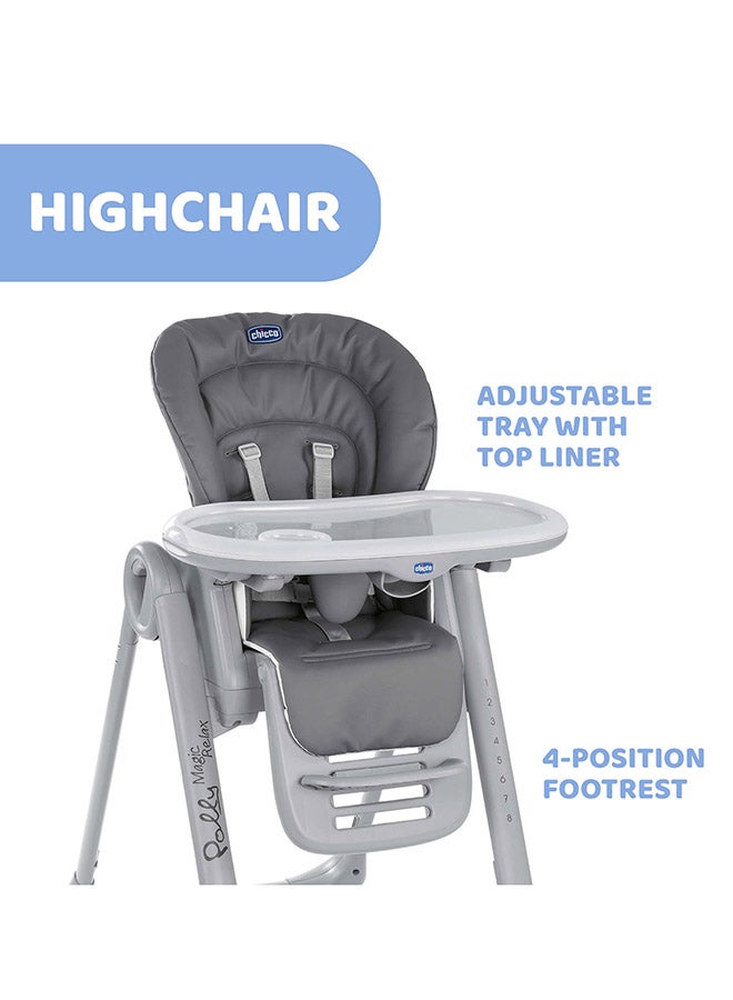 Chicco - Polly Magic Relax Highchair 0M-3Y, Graphite - Image 1