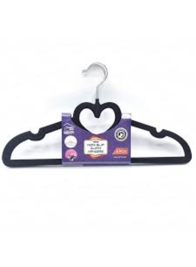 SAPU 10-Piece Heart Shape Hanger Set Black 40x21centigram 
