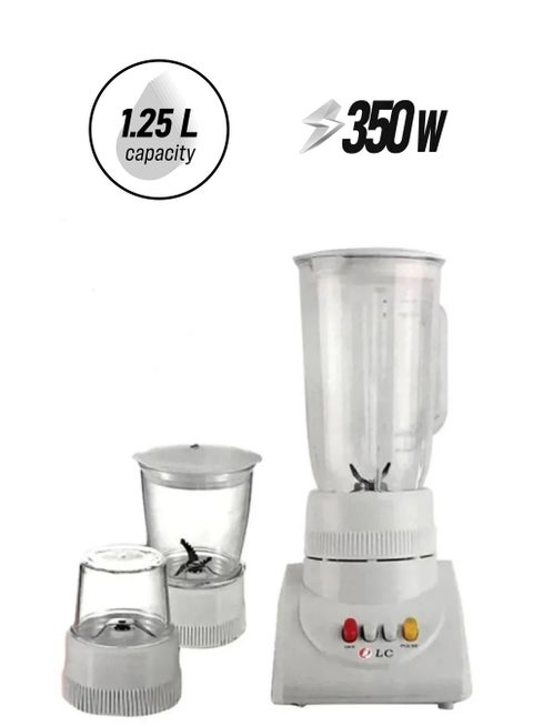 3-In-1 Electric Blender 1.25 L 350 W DLC-39015 White/Clear