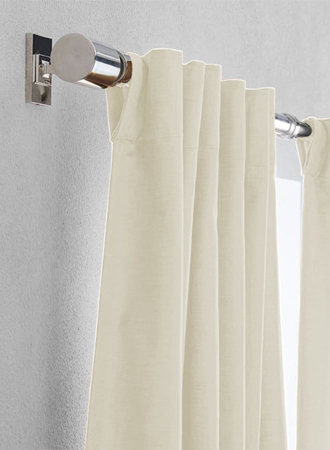 REGAL IN HOUSE Velvet Velvet Balckout Curtain for Livingroom Ivory 280x140cm - Image 3