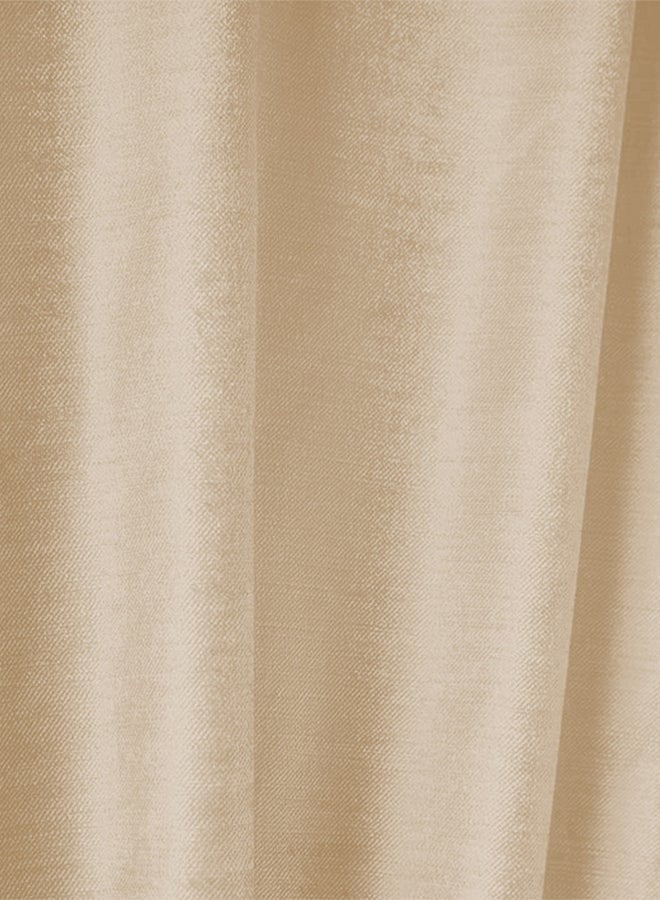 REGAL IN HOUSE Velvet Velvet Balckout Curtain for Livingroom Beige 290x140cm - Image 4