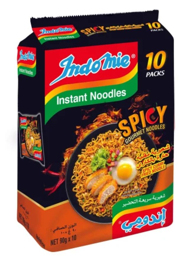 Indomie Spicy Curry Fried Noodles 90grams Pack of 10 