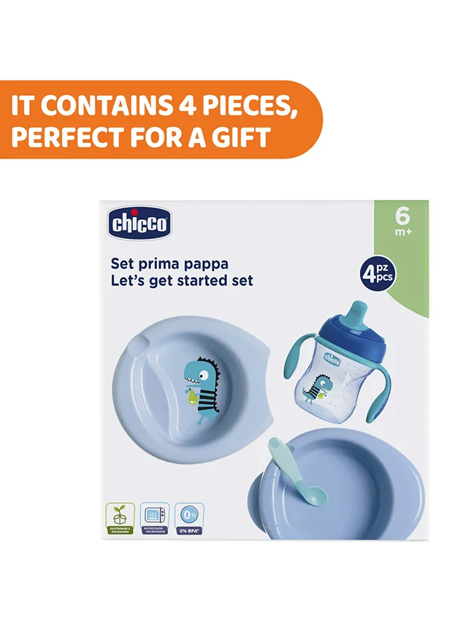 Chicco 4 Piece Baby Weaning Set 6Month, Blue
