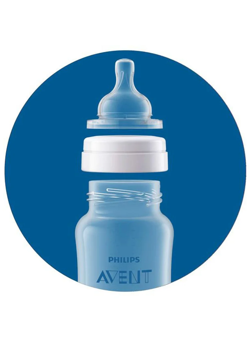 Philips Avent طقم زجاجات رضاعة مضاد للمغص بحلمات فائقة النعومة، سهل الحمل للأطفال، سعة 260 مل - لون شفاف