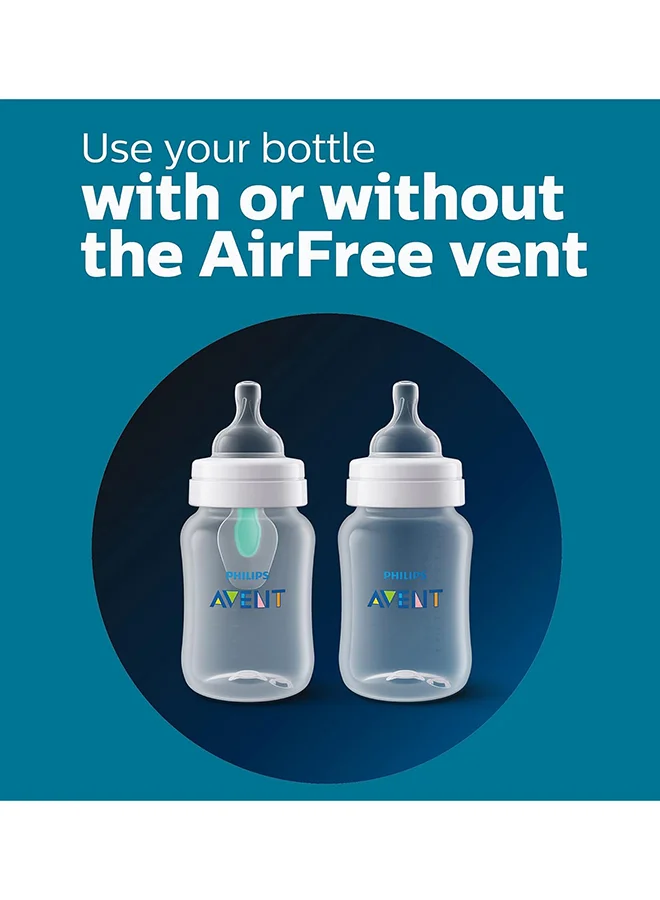 Philips Avent طقم زجاجات رضاعة مضاد للمغص بحلمات فائقة النعومة، سهل الحمل للأطفال، سعة 260 مل - لون شفاف