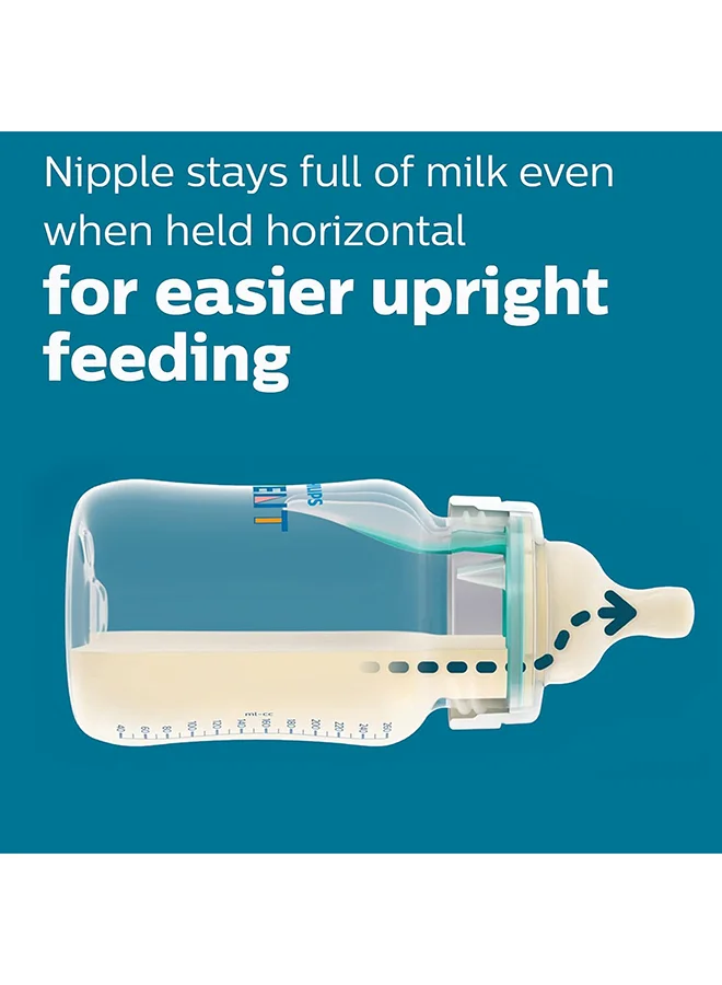 Philips Avent طقم زجاجات رضاعة مضاد للمغص بحلمات فائقة النعومة، سهل الحمل للأطفال، سعة 260 مل - لون شفاف