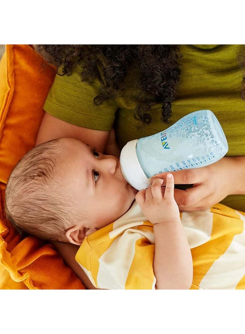 Natural 2.0 Feeding Bottle, 1 Month +, 260 ML, Blue/Clear