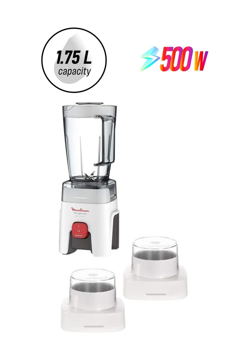 مولينكس خلاط أصلي 1.75 L 500 W LM242B27 أبيض/ أحمر/ صافي  - Image 1