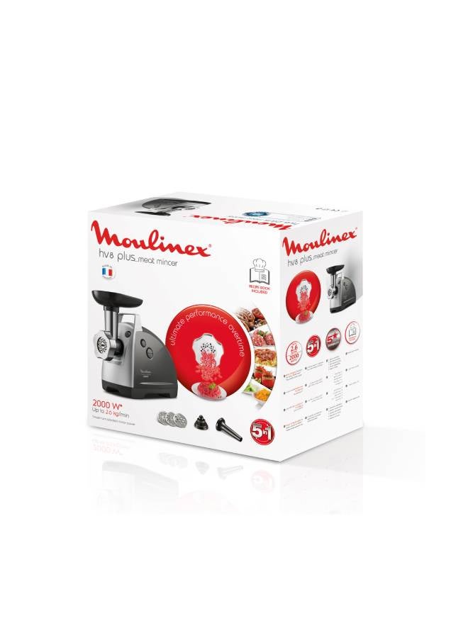 Moulinex - Meat Mincer 5 In 1 - HV8 Plus, 2000 W ME682826 Black / Silver - Image 1