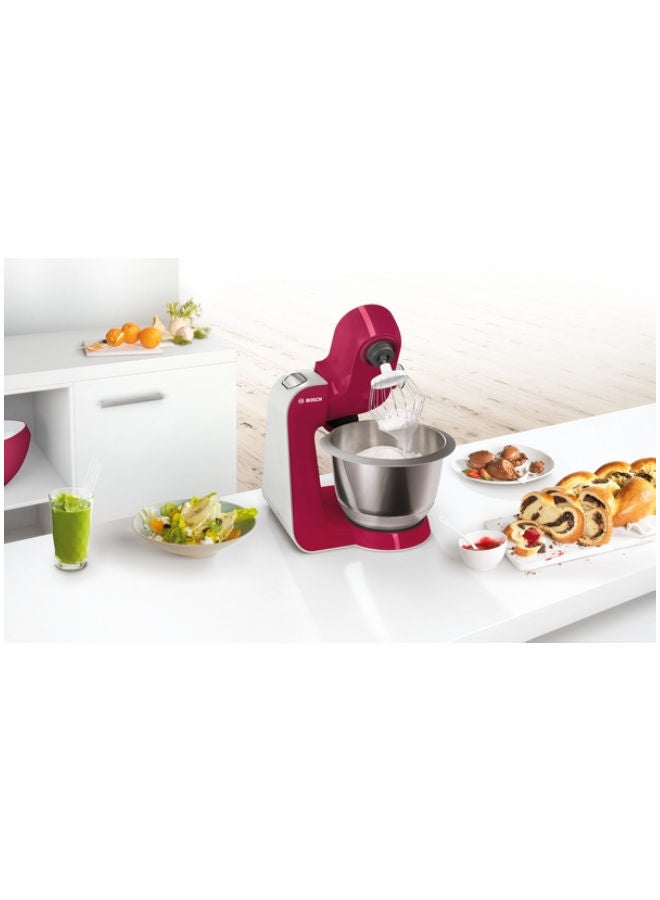 بوش - طقم محضر طعام كهربائي 3.9 L 1000 W MUM58420 فضي / أحمر - Image 1