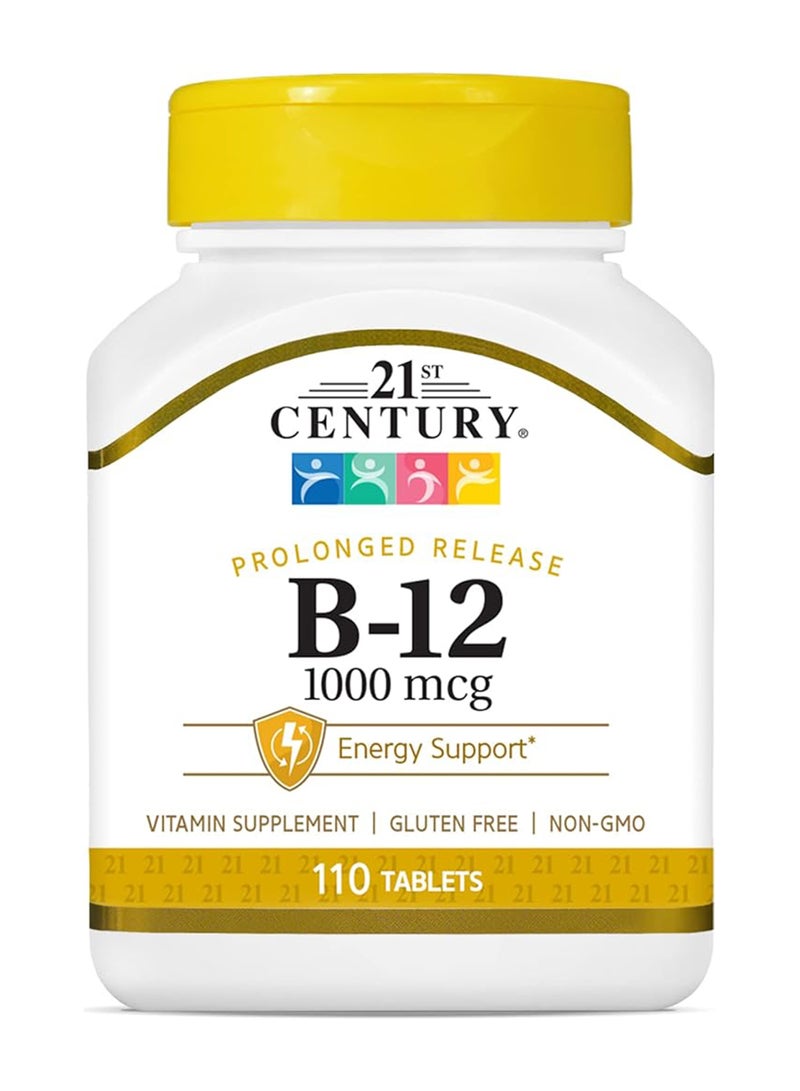 21st CENTURY Prolonged Release B-12 1000 mcg Vitamin Supplement - 110 Tablets  - Image 1
