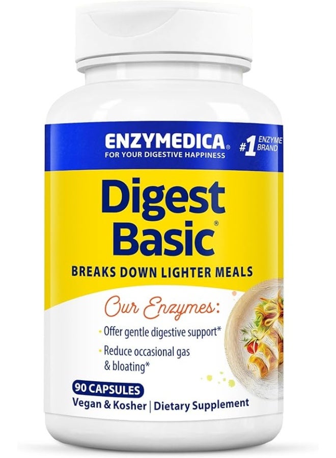 ENZYMEDICA Essential Enzyme Formula Digest Basic Supplement - 90 Capsules - Image 1