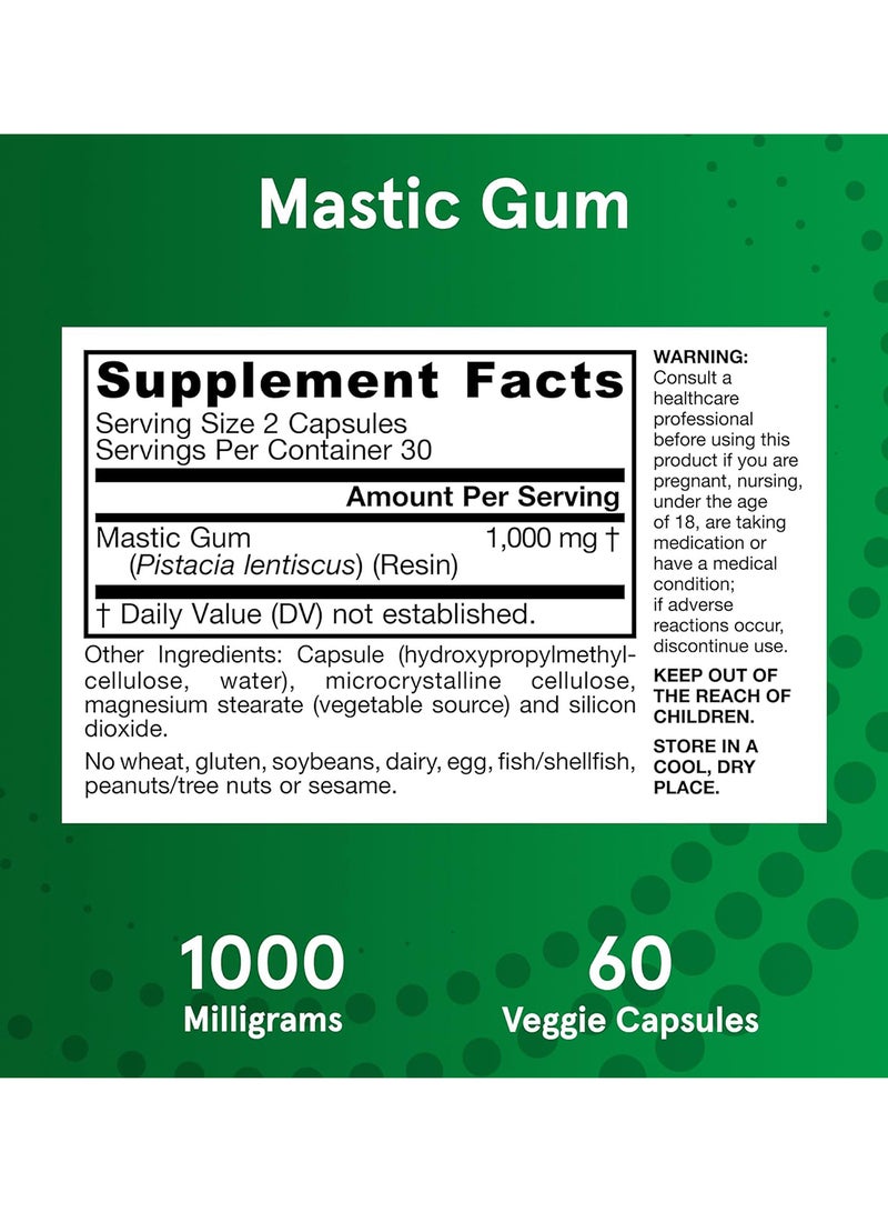 jarrow formulas Vegan Mastic Gum 1000 Mg 60 Veggie Capsules Packaging May Vary  - Image 3